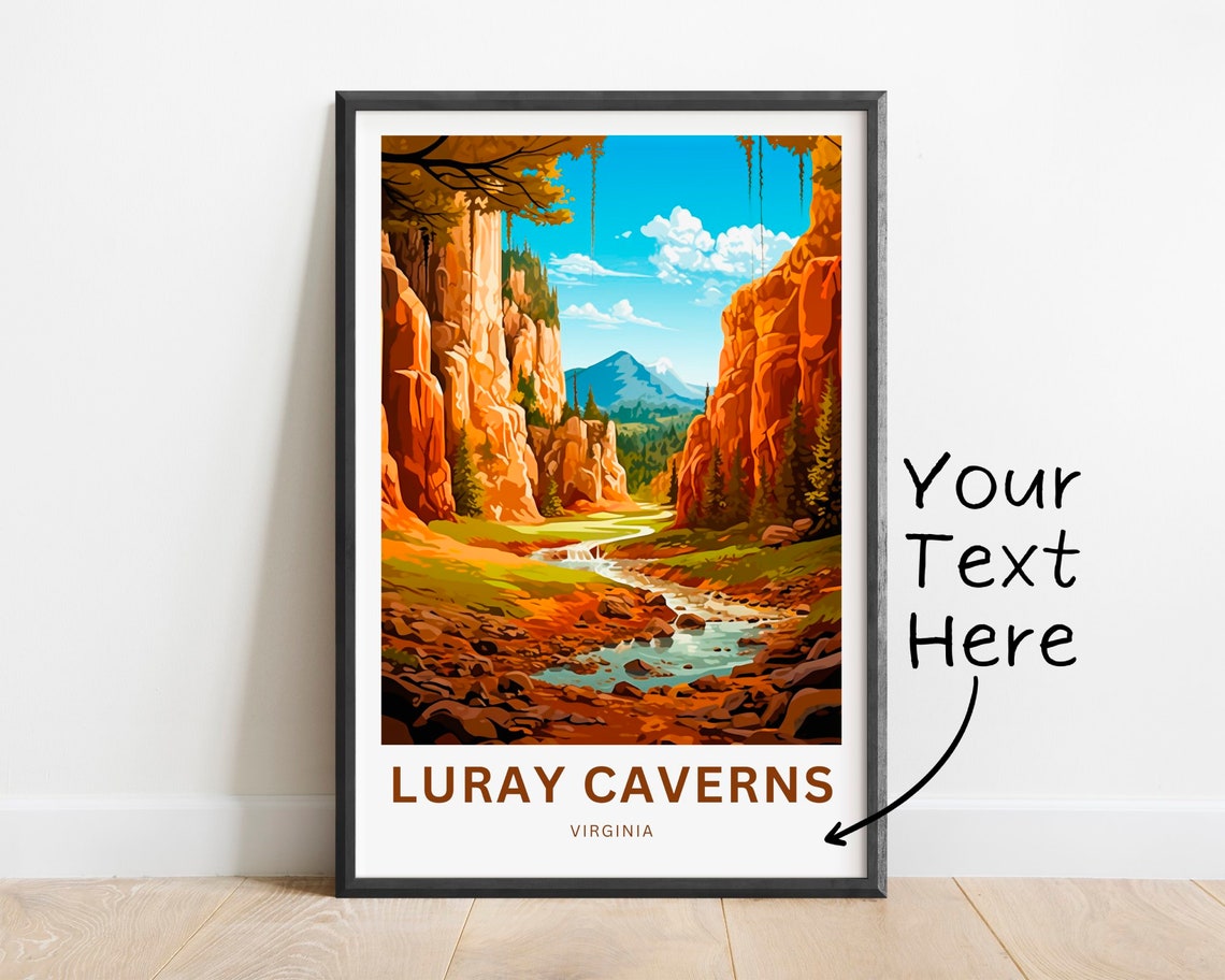 Personalized Luray Caverns Virginia Cave Gorge Custom Travel Poster