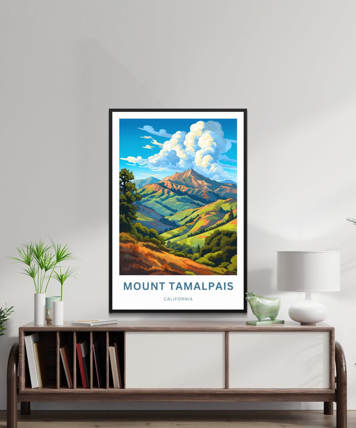Mount Tamalpais California Golden Hills Peak Vintage Travel Poster - Image 2