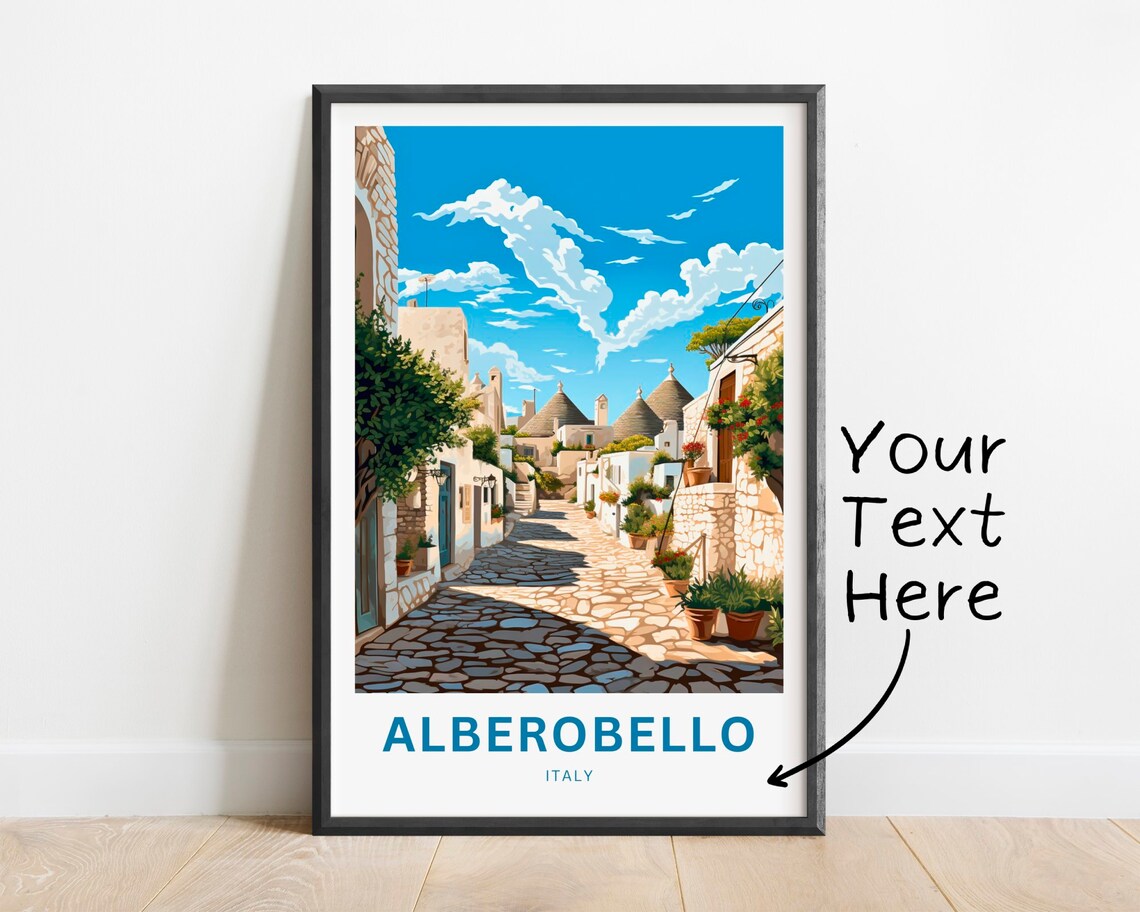 Personalized Alberobello Italy Trulli Village Street Gift Poster
