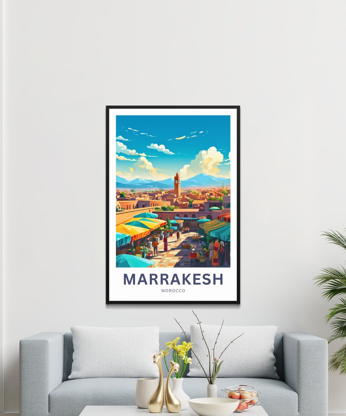 Personalized Marrakesh Travel Print Marrakesh Poster Morocco Wall Art Framed Present Gift Morocco Present - Image 3