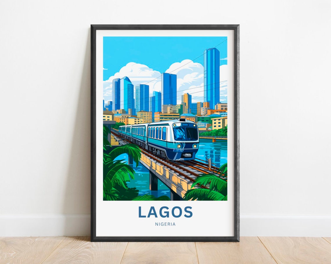 Lagos Print Lagos Poster Nigeria Wall Art Framed Present Gift Africa Present
