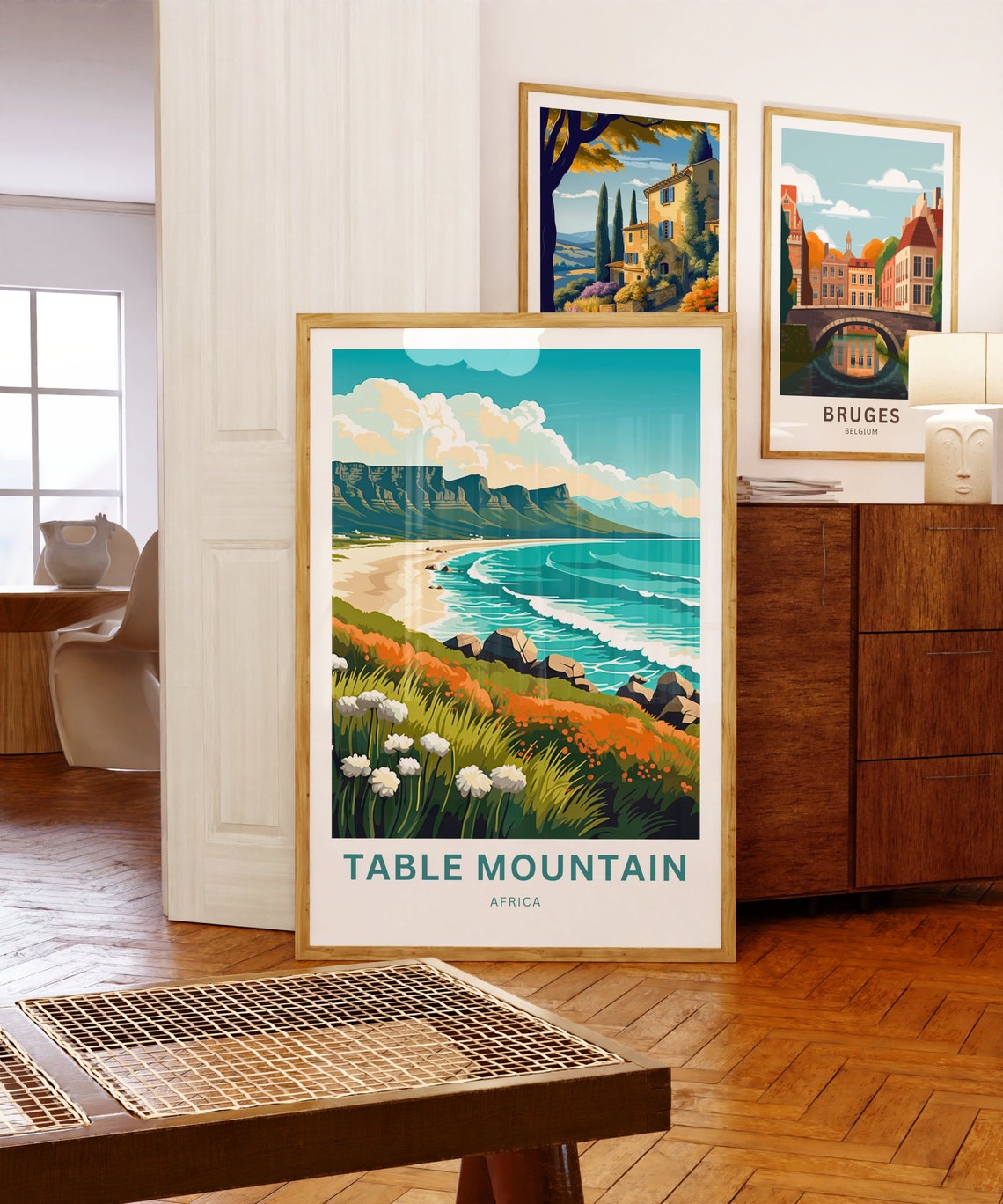 Personalized Table Mountain Travel Print Table Mountain Poster Africa Wall Art Framed Present Gift Africa Present - Image 5