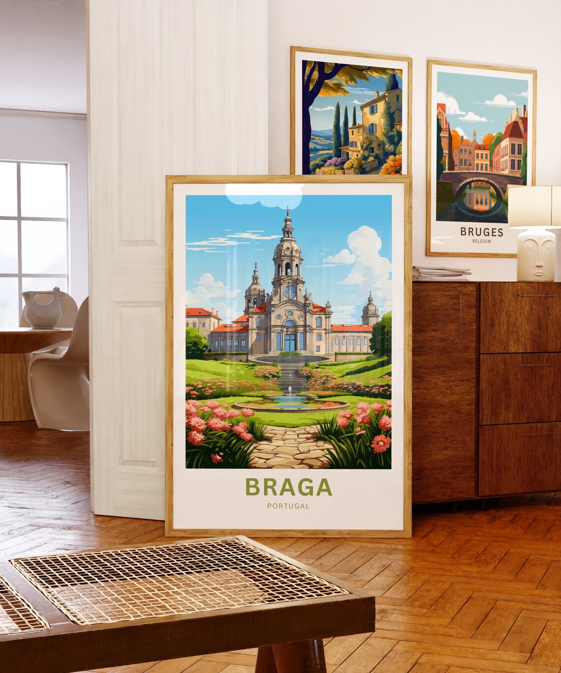 Personalized Braga Portugal Church Garden Custom Text Poster - Image 5