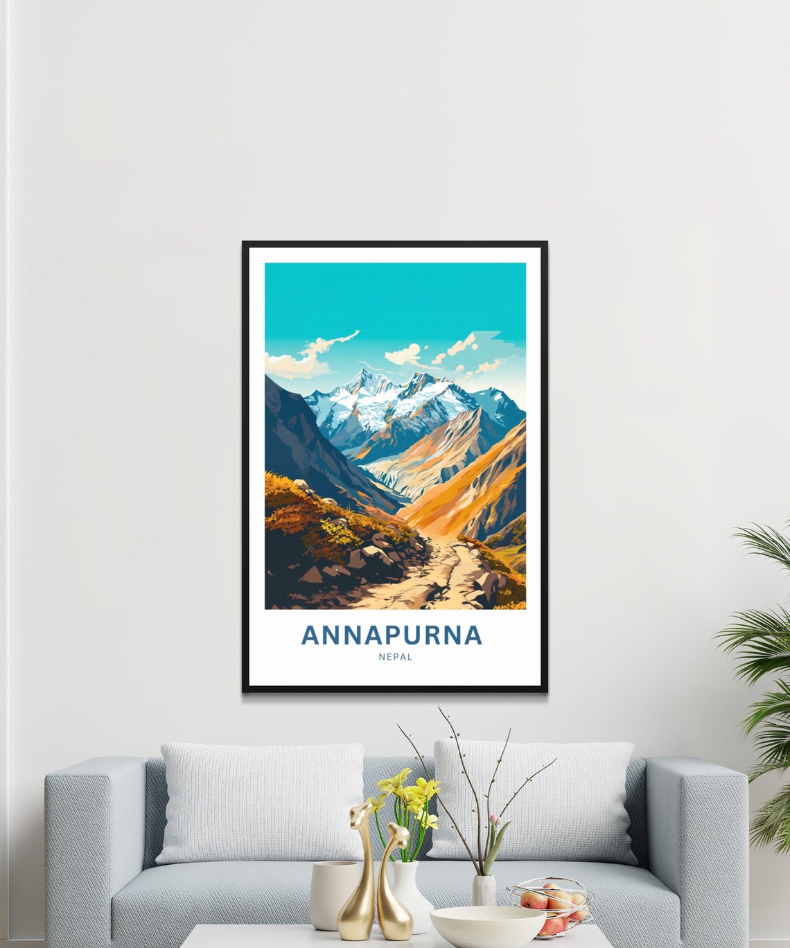 Annapurna Nepal Himalaya Snow Peaks Trekking Personalized Poster - Image 3