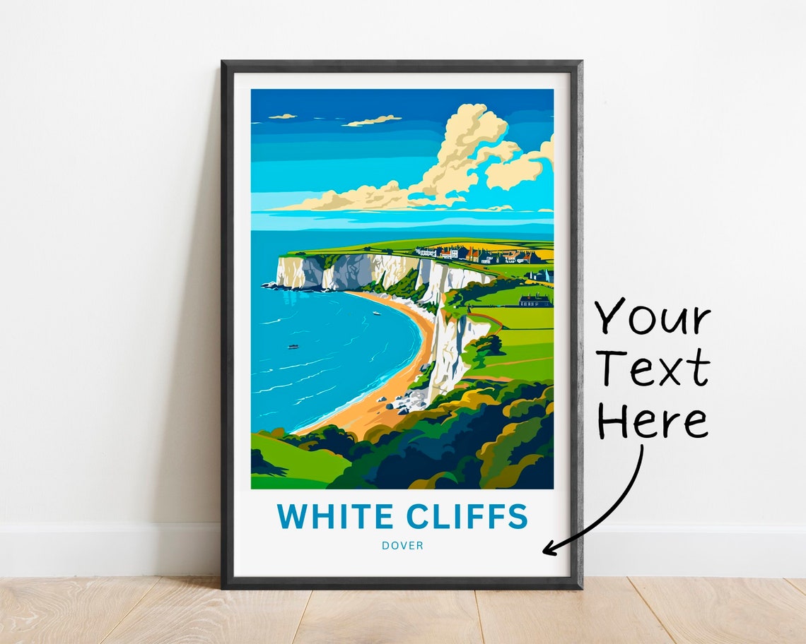 White Cliffs of Dover Personalized Chalk Cliffs Beach Travel Poster