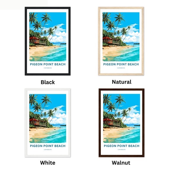Pigeon Point Beach Travel Print Pigeon Point Beach Poster Tobago Wall Art Framed Present Gift Caribbean Present