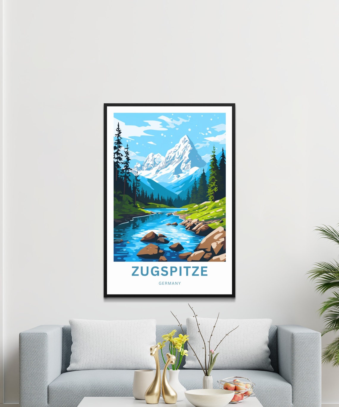 Zugspitze Germany Glacier Stream Pine Forest Custom Art Poster - Image 3