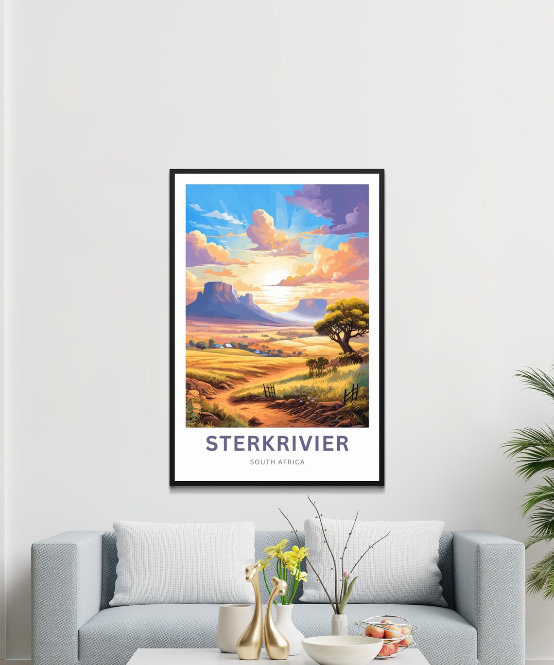 Sterkrivier South Africa Sunset Mesas Golden Plains Panorama Poster - Image 3