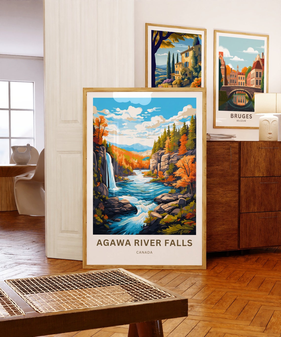 Personalized Agawa River Falls Canada Autumn Rapids Gorge Poster - Image 5