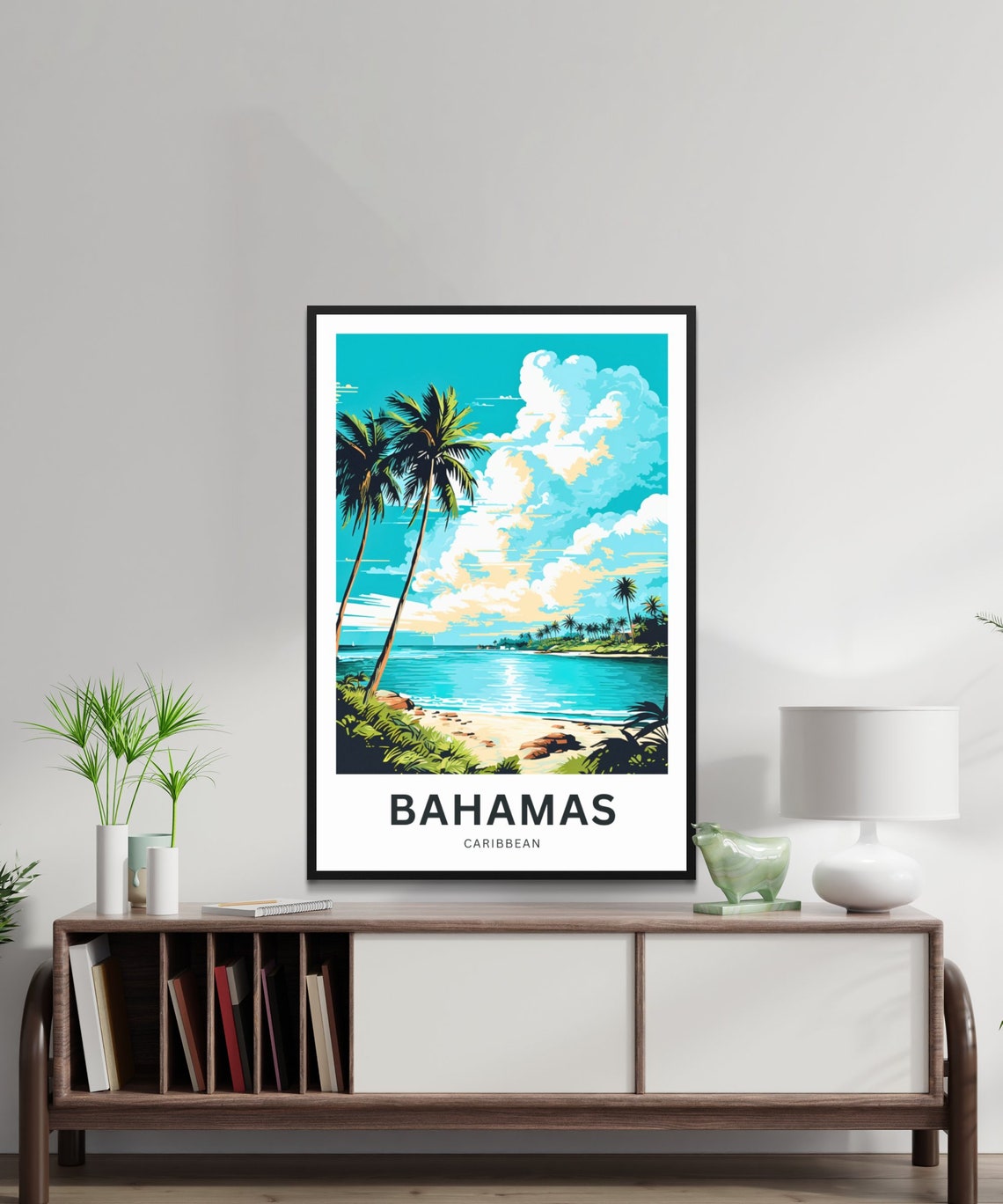 Personalized Bahamas Travel Print Bahamas Poster Caribbean Wall Art Framed Present Gift Caribbean Present - Image 2