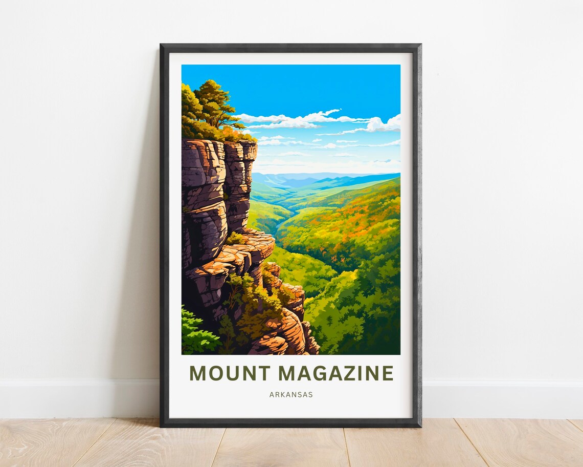 Mount Magazine Arkansas Grand Bluff Valley Overlook Travel Poster