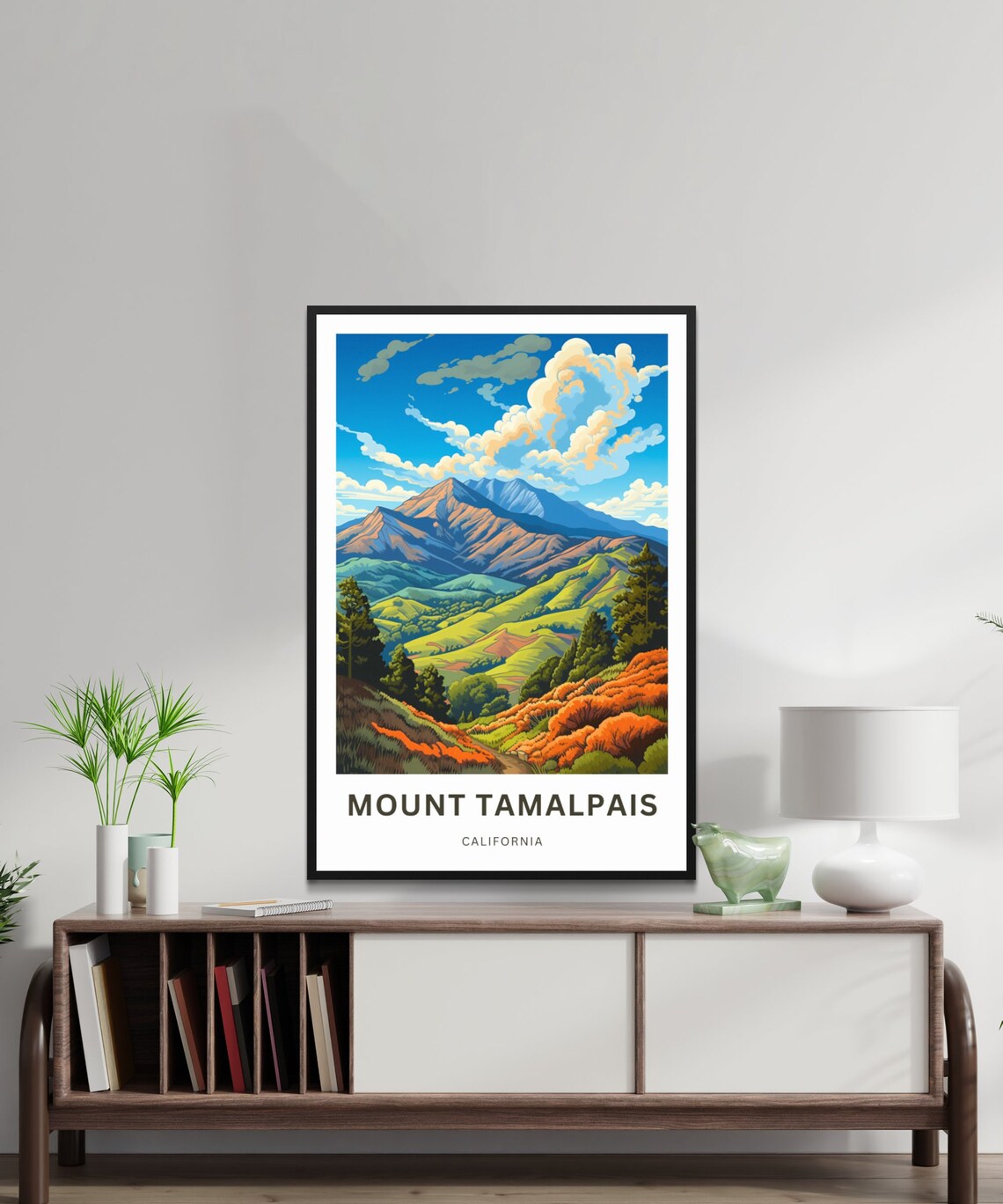 Mount Tamalpais California Orange Hills Summit Vintage Travel Poster - Image 2