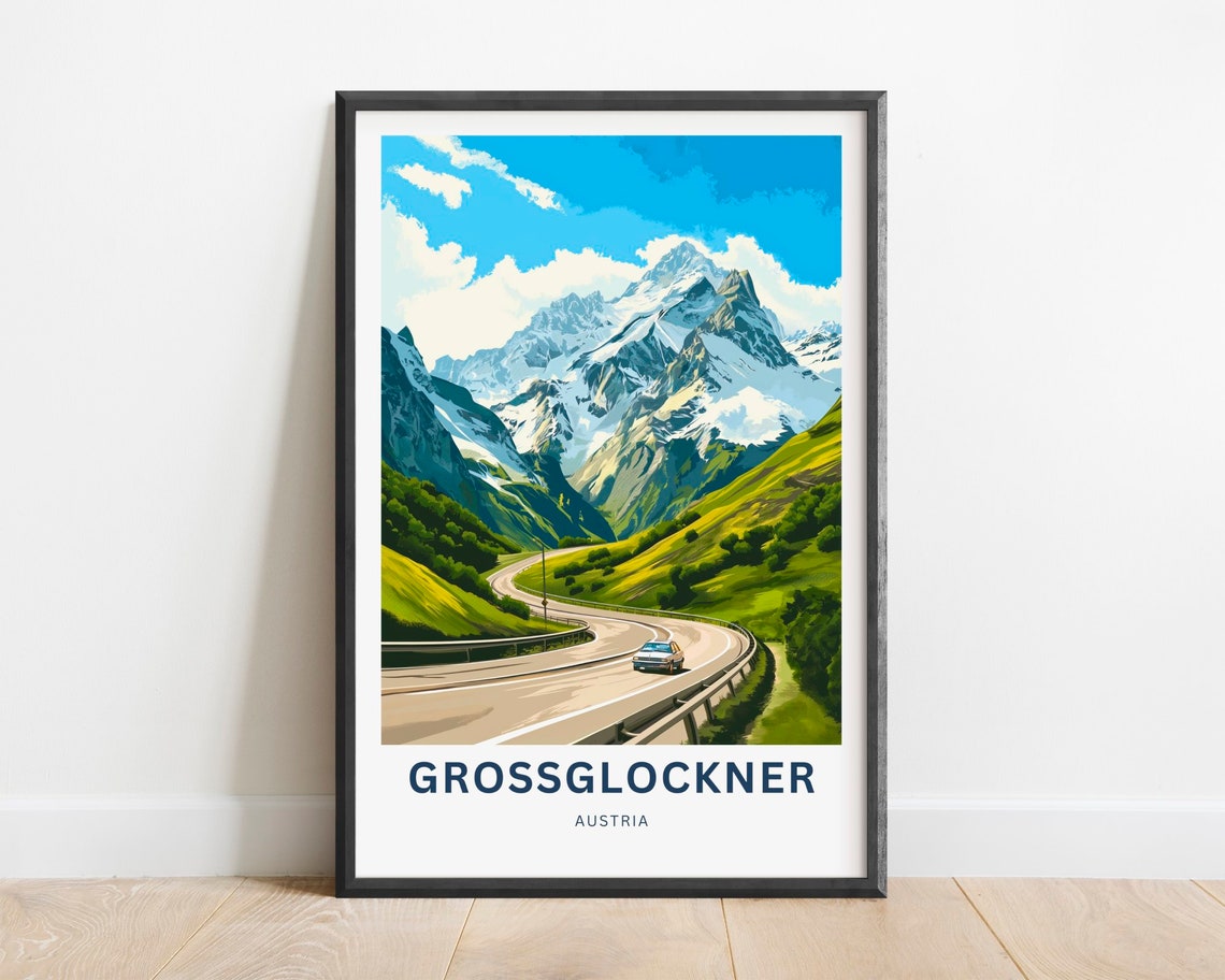 Grossglockner Austria Green Valley Winding Mountain Road Poster