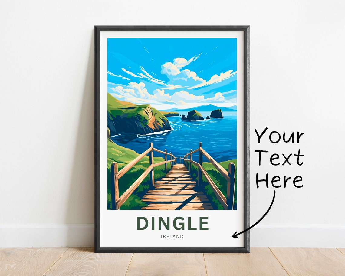 Dingle Ireland Coastal Cliff Walkway Sea Stacks Personalized Poster