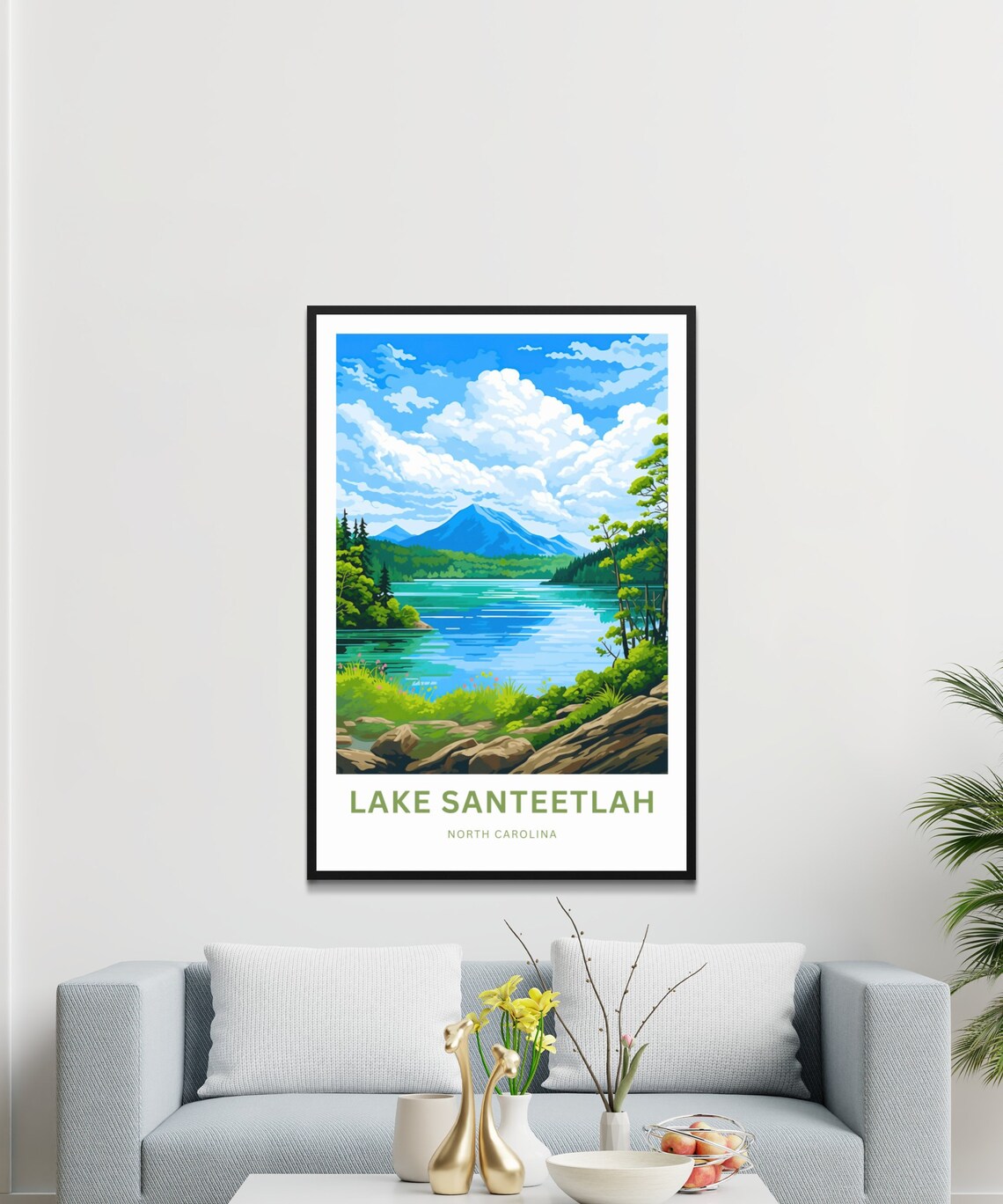Personalized Lake Santeetlah North Carolina Custom Name Travel Poster - Image 3