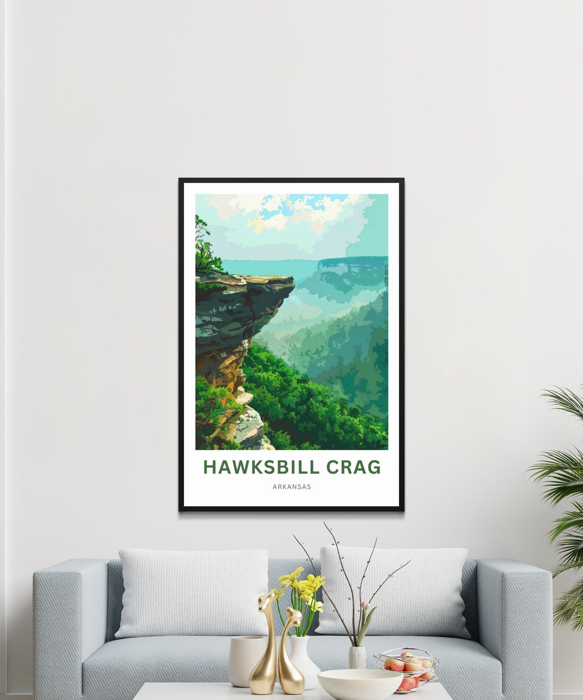 Personalized Hawksbill Crag Arkansas Green Valley Overlook Poster - Image 3
