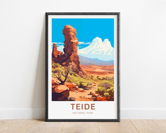 Teide National Park Tenerife Volcanic Landscape Travel Poster