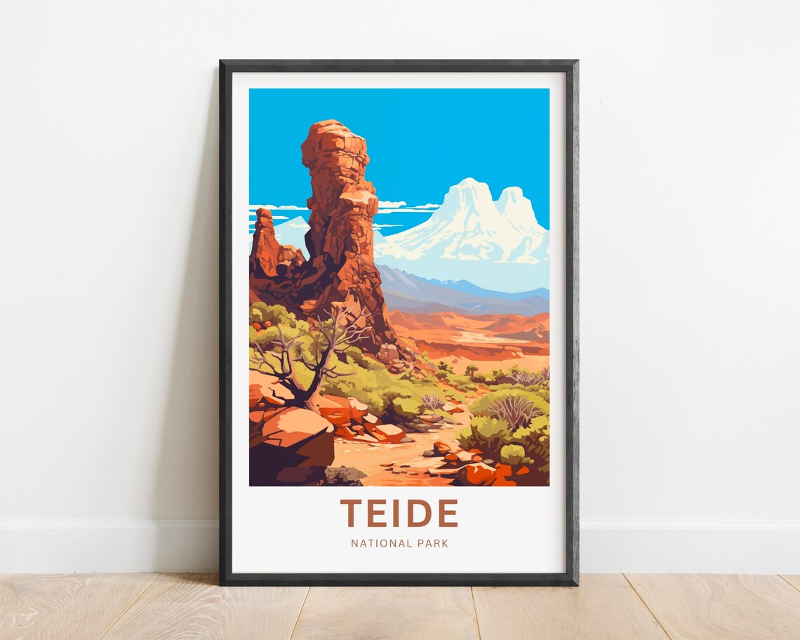 Teide National Park Tenerife Volcanic Landscape Travel Poster