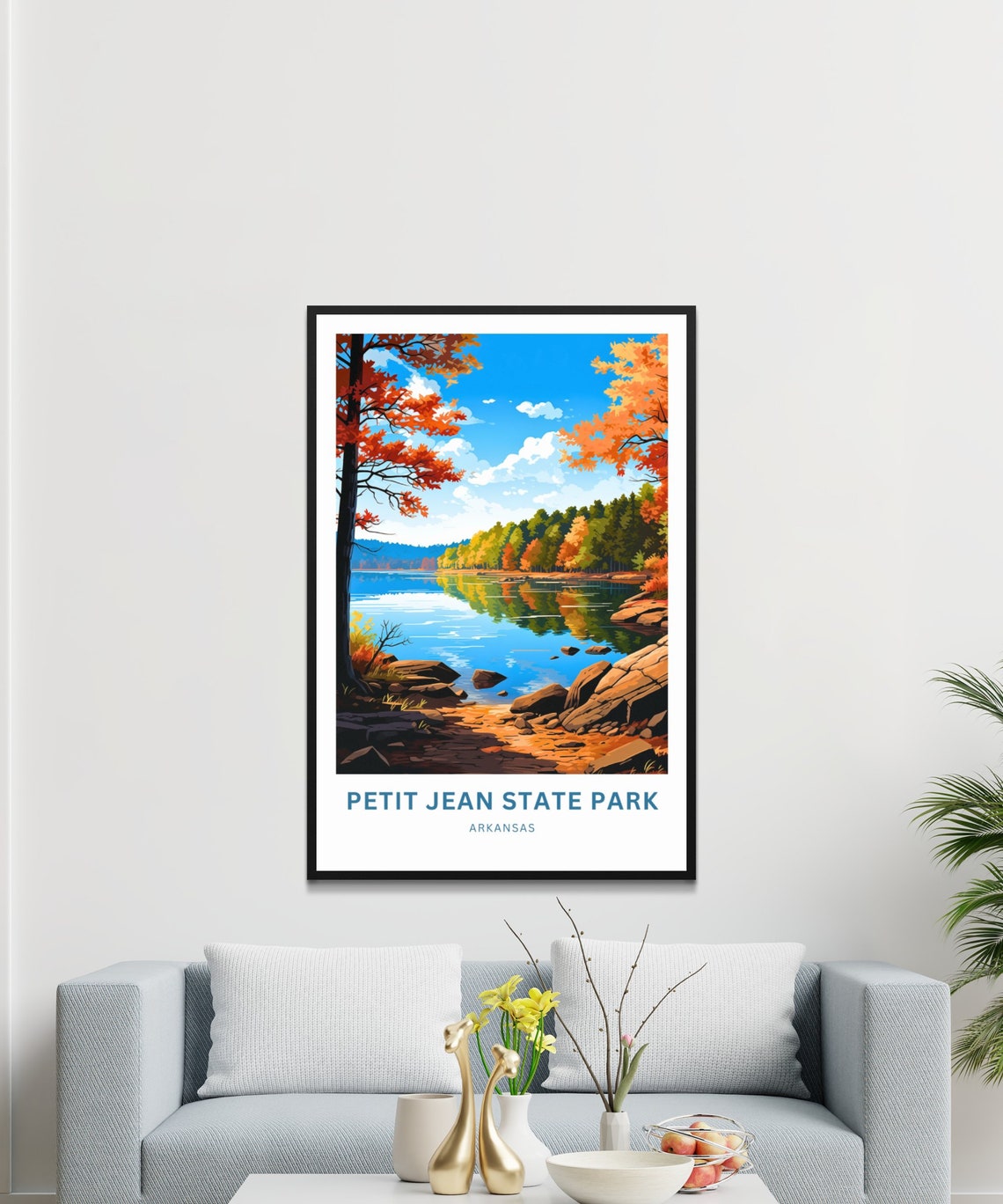 Petit Jean State Park Arkansas Fall Autumn Lakeshore Travel Poster - Image 3