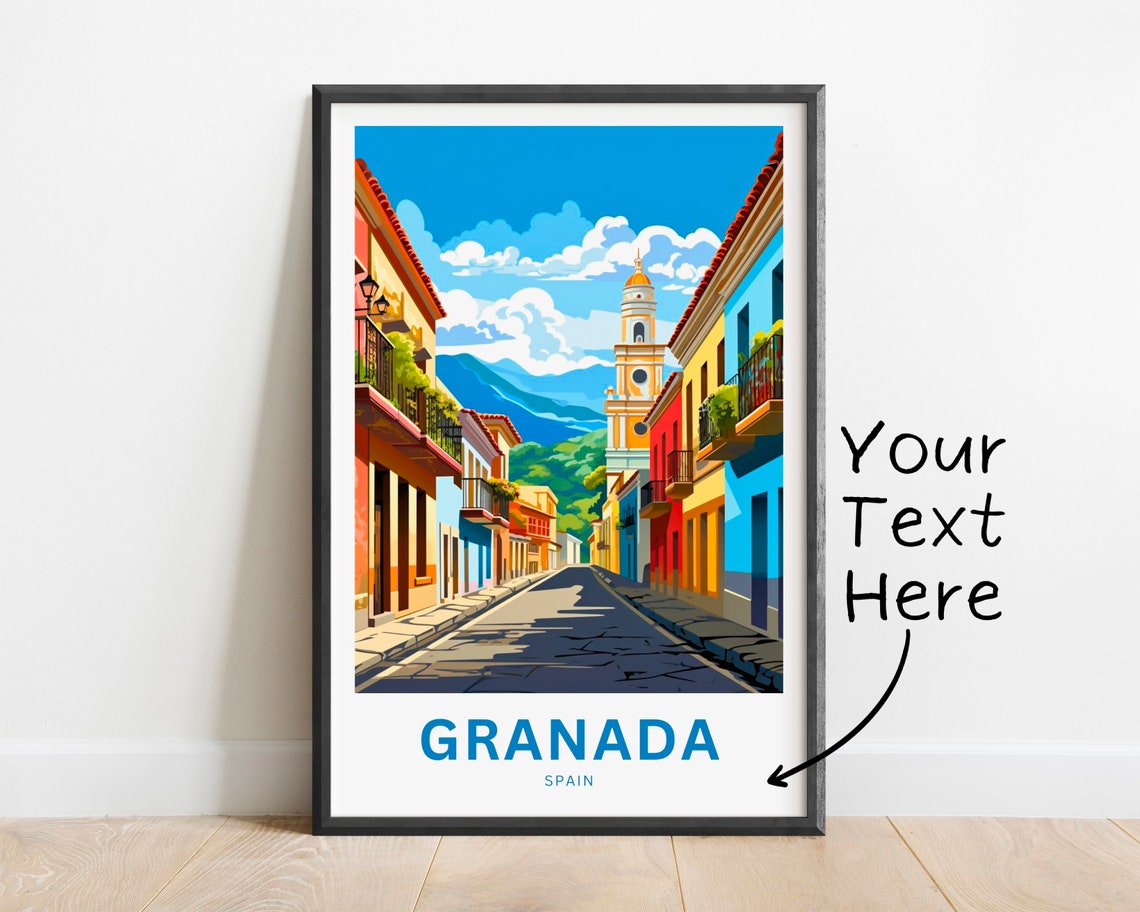 Granada Travel Poster, Spain Gift