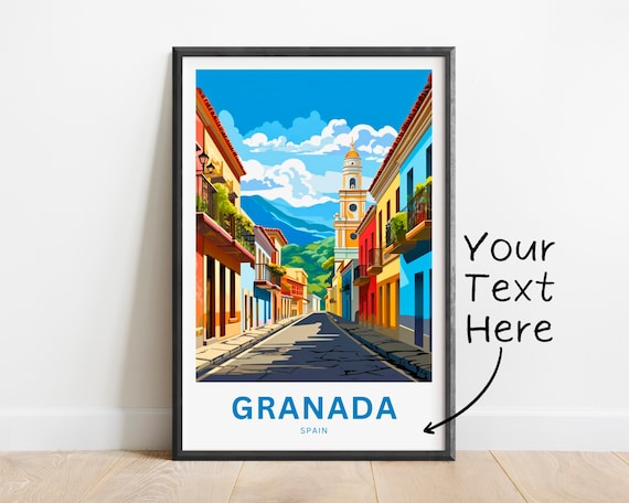 Granada Travel Poster, Spain Gift