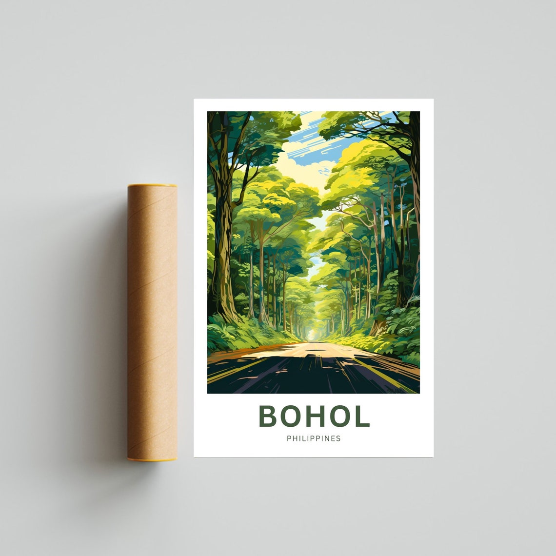 Personalized Bohol Jungle Road Canopy Forest Philippines Travel Poster - Image 4