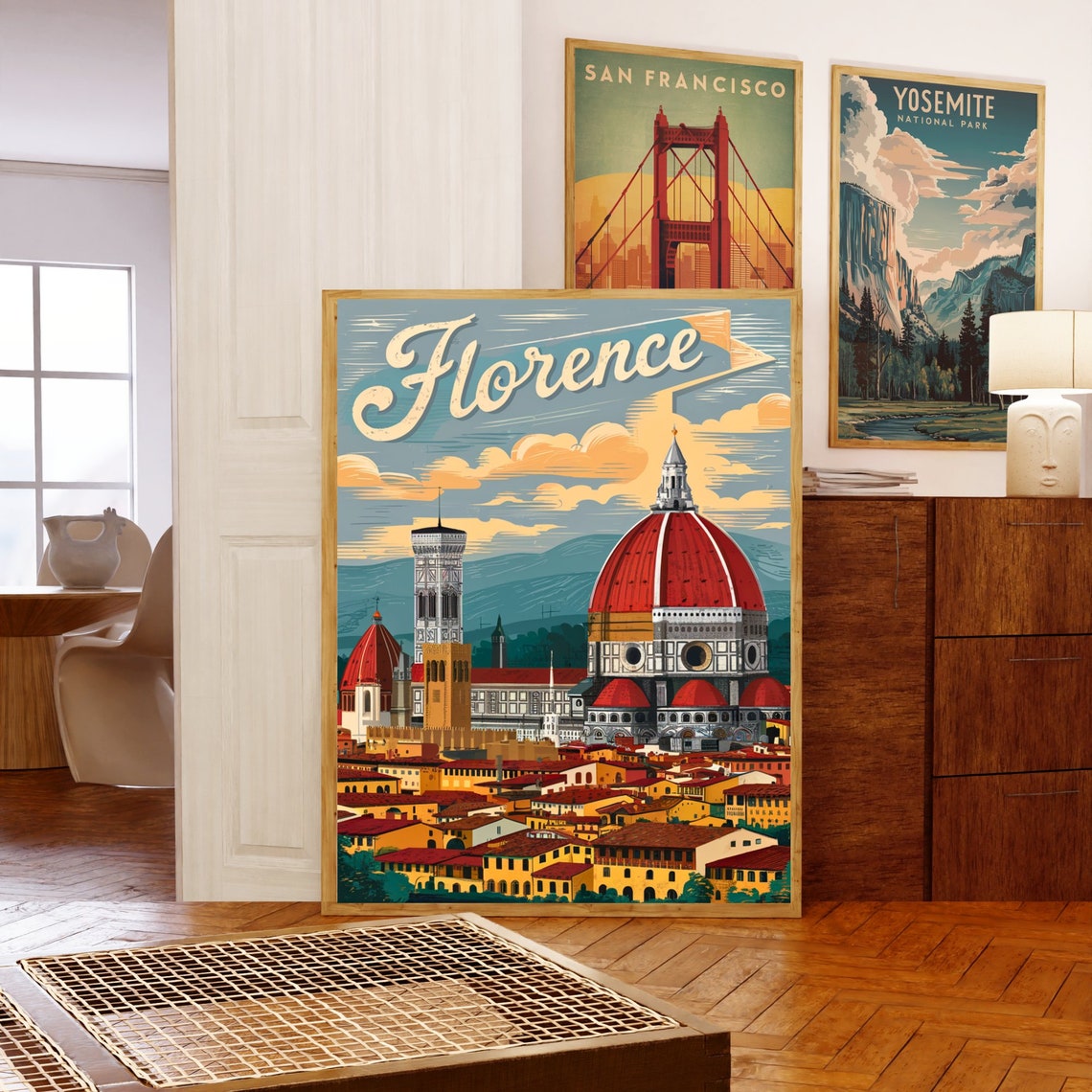 Florence Italy Tuscan Cathedral Dome Skyline Vintage Travel Poster - Image 5