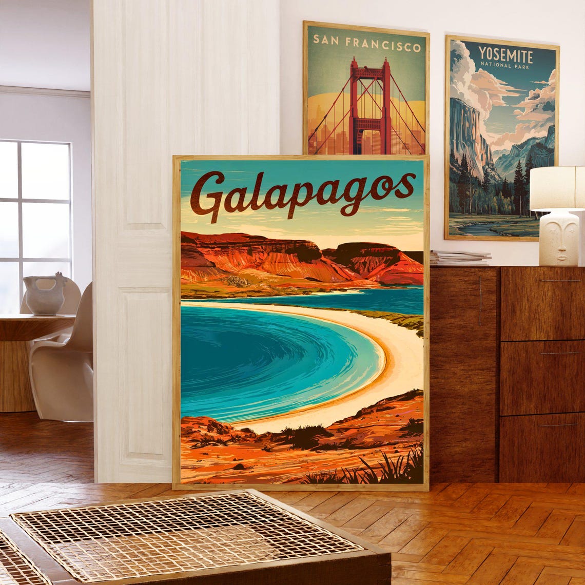 Galapagos Vintage Travel Poster Galapagos Print Ecuador Wall Art Framed Present Gift Pacific Ocean Present - Image 5