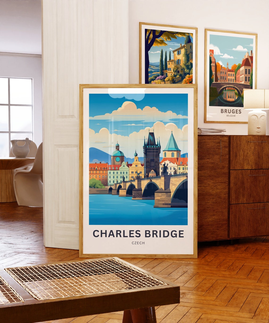 Personalized Charles Bridge Prague Gothic Towers River Poster - Image 5