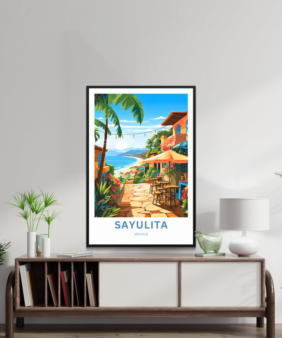 Personalized Sayulita Mexico Beach Terrace Cafe Ocean Poster - Image 2