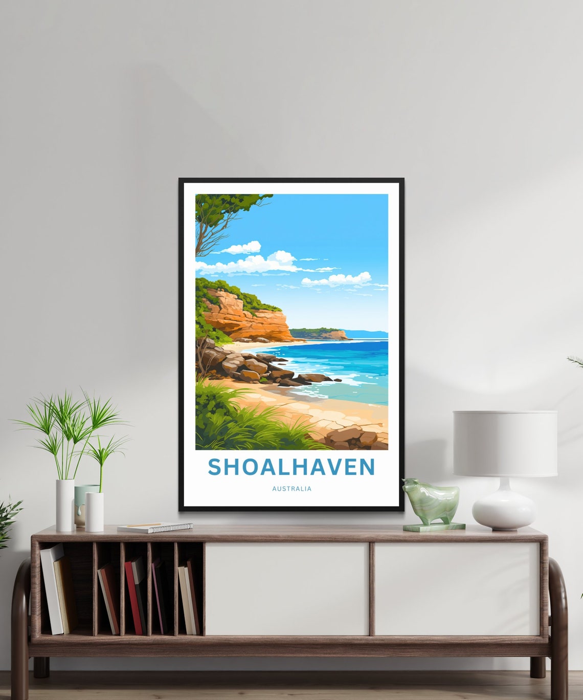 Shoalhaven Australia Rocky Beach Sandstone Cliffs Travel Poster - Image 2
