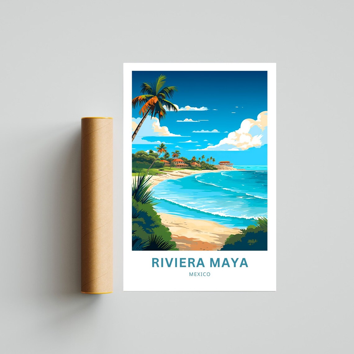 Riviera Maya Travel Poster, Mexico Wall Art - Image 4