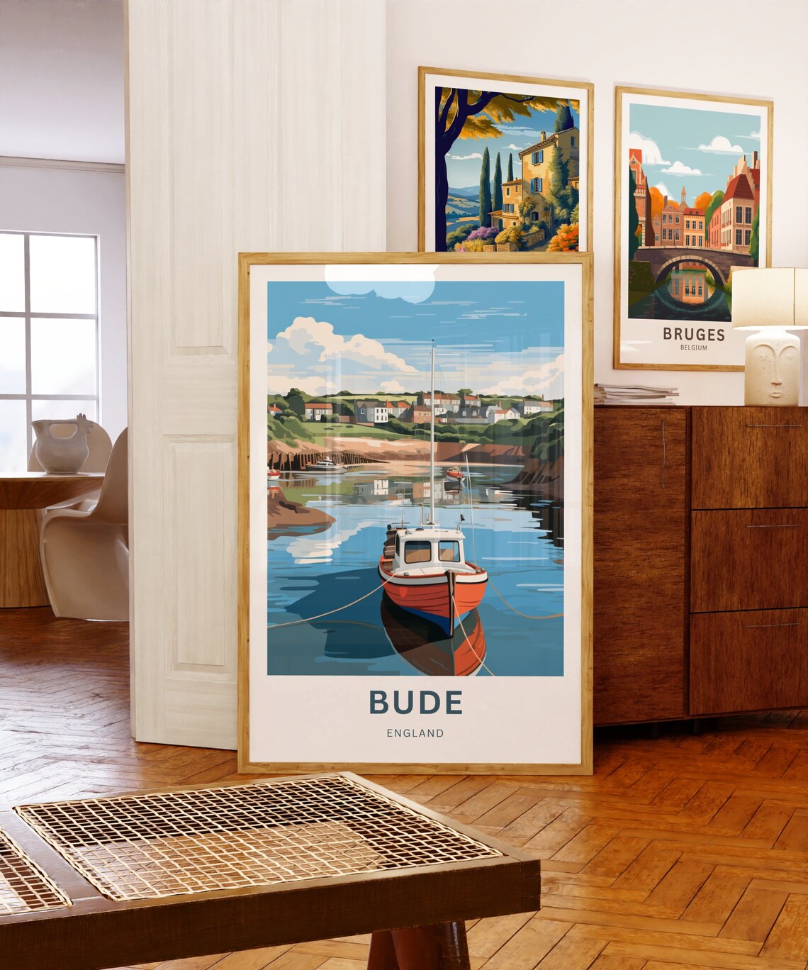 Bude Cornwall England Personalized Harbor Fishing Boat Travel Poster - Image 5