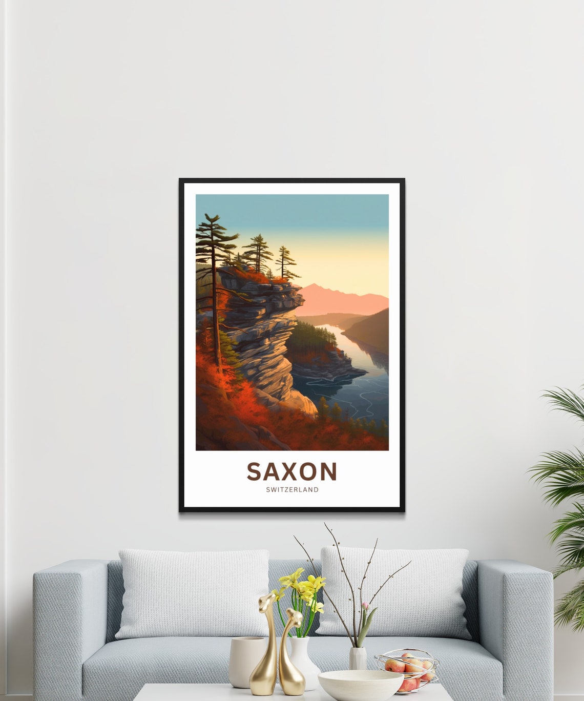 Saxon Switzerland Sunrise Cliff Overlook Custom Travel Poster - Image 3