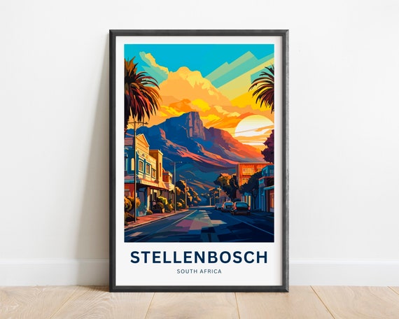 Stellenbosch Travel Print Stellenbosch Poster South Africa Wall Art Framed Present Gift South Africa Present