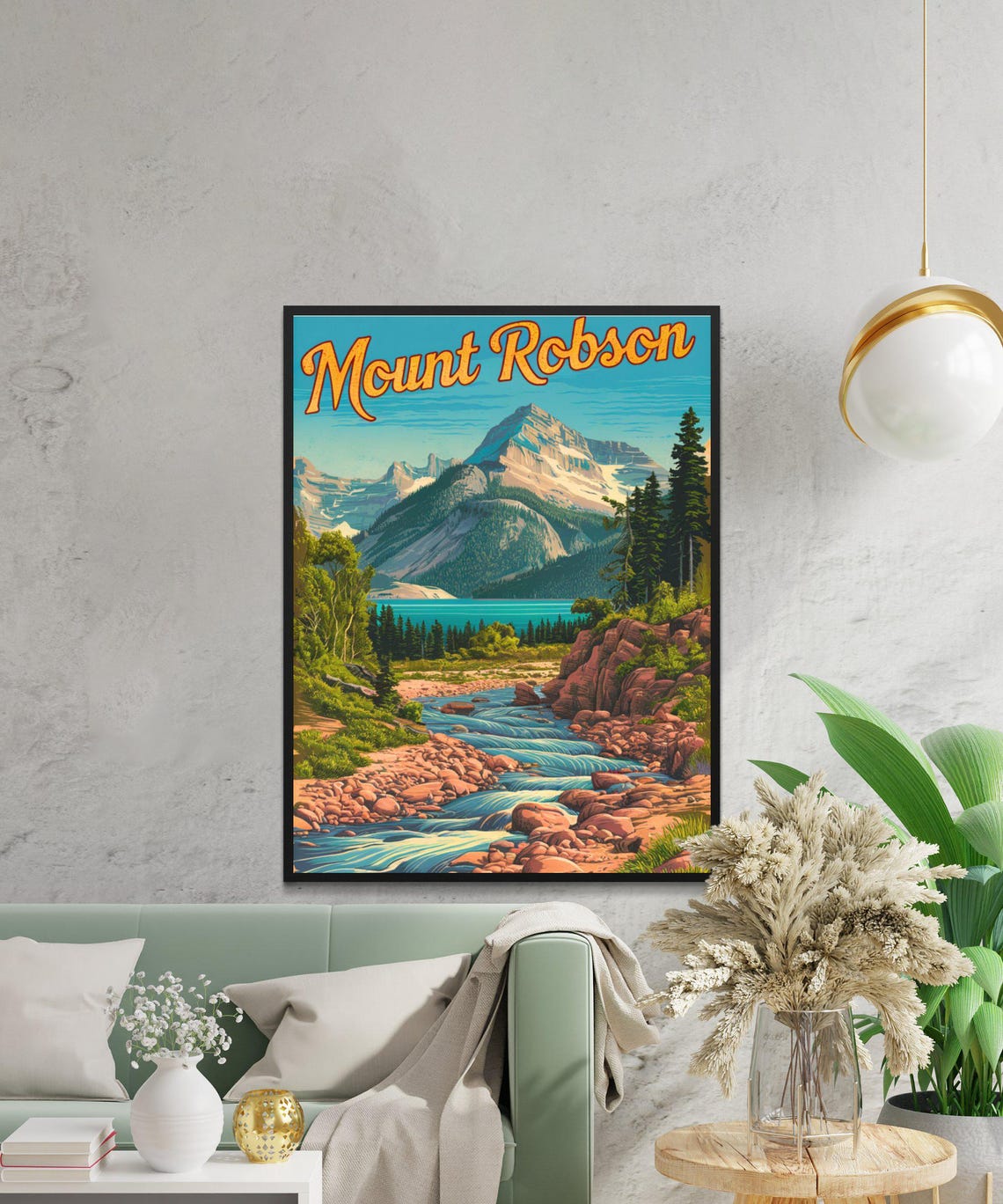 Mount Robson Canada Alpine Peak Stream Retro Travel Poster Art - Image 3