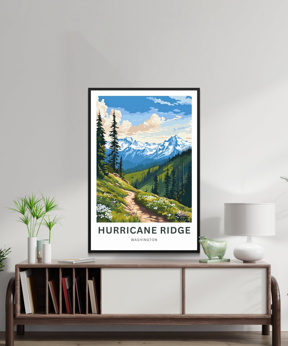 Personalized Hurricane Ridge Washington Wildflower Trail Travel Poster - Image 2