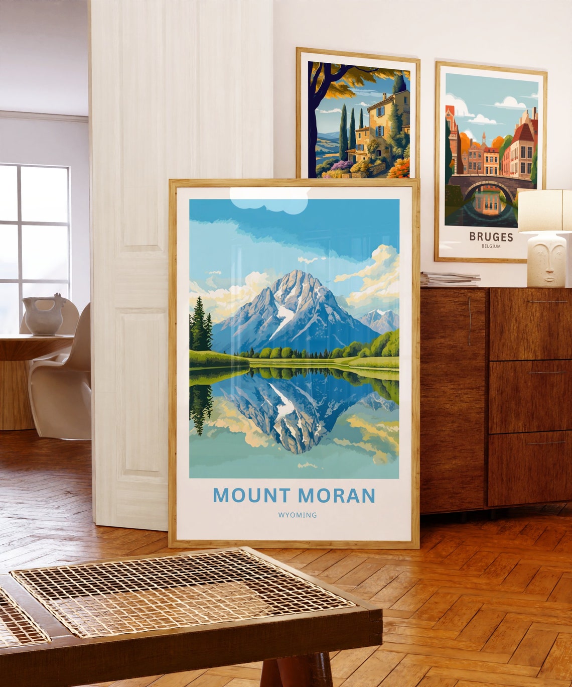 Mount Moran Wyoming Mirror Lake Reflection Green Valley Peaks Poster - Image 5