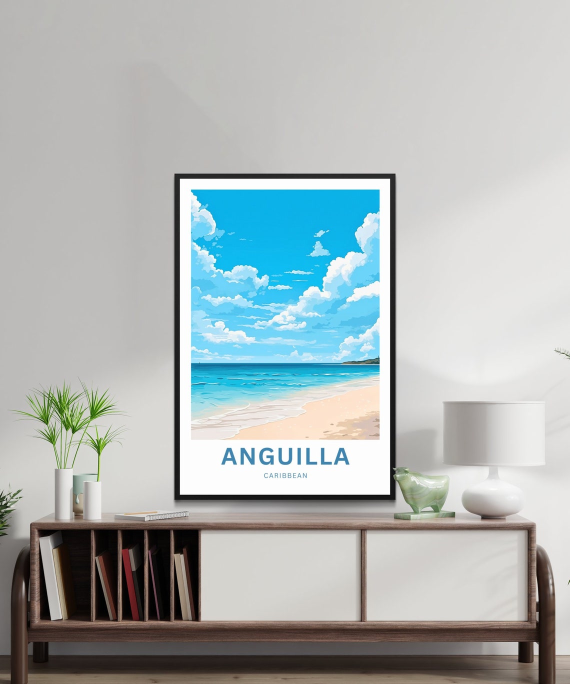 Anguilla Travel Print Anguilla Poster Caribbean Wall Art Framed Present Gift Caribbean Present - Image 2
