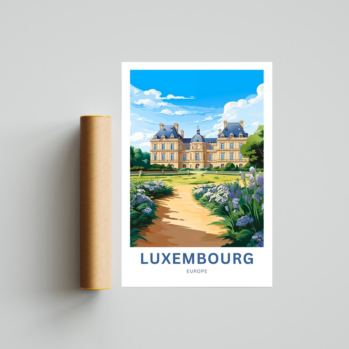 Personalized Luxembourg Europe Grand Palace Garden Path Poster - Image 4