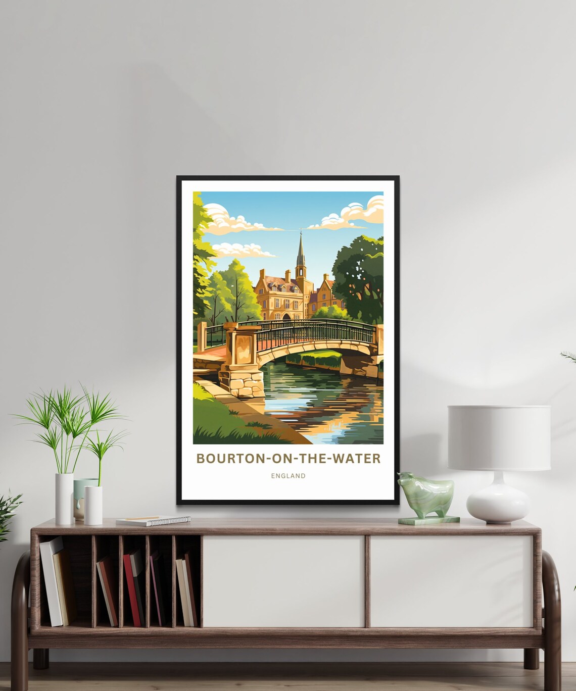 Bourton on the Water Stone Bridge Cotswolds England Travel Poster Art - Image 2