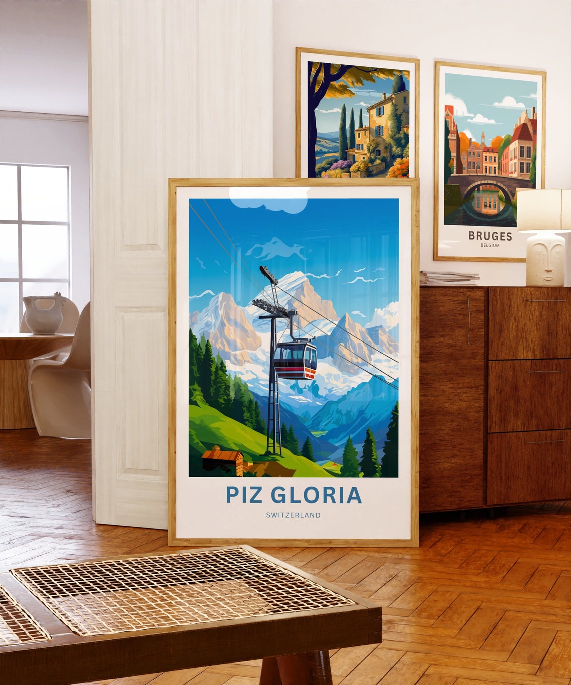 Personalized Piz Gloria Switzerland Cable Car Mountain Poster - Image 5