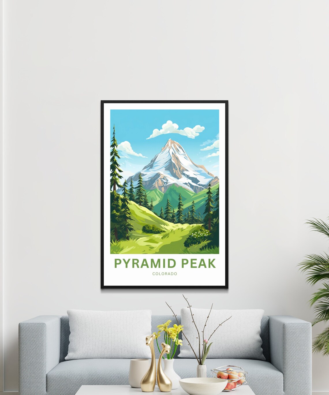 Pyramid Peak Colorado Alpine Rocky Mountain Pines Travel Poster - Image 3