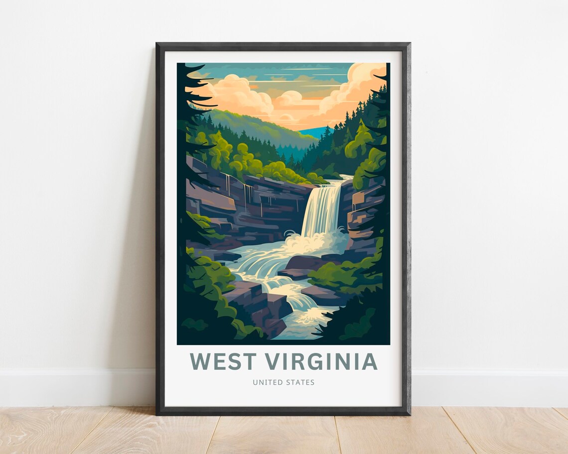 West Virginia Travel Print United States Gift Poster