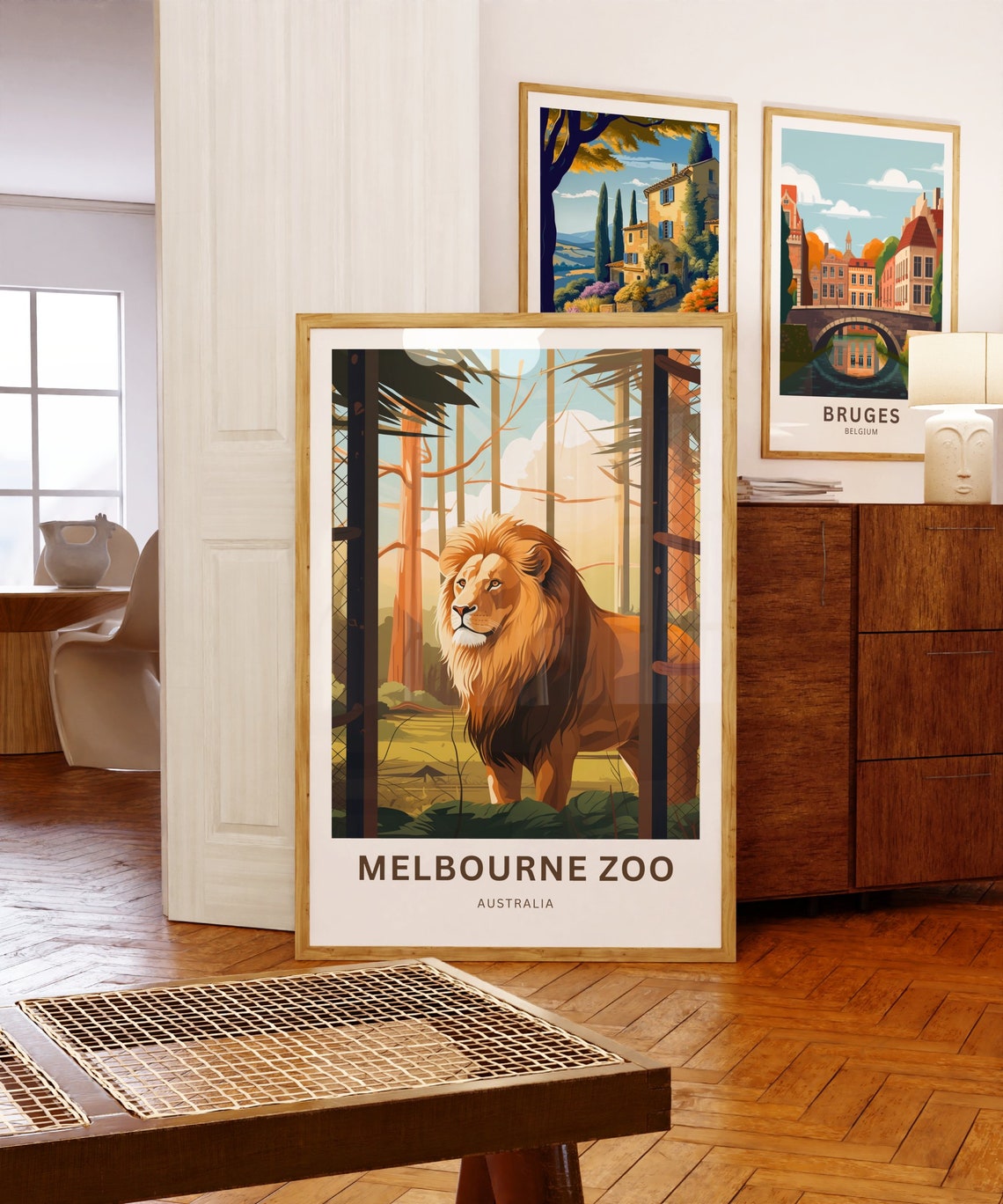 Personalized Melbourne Zoo Australia Lion Custom Text Poster - Image 5