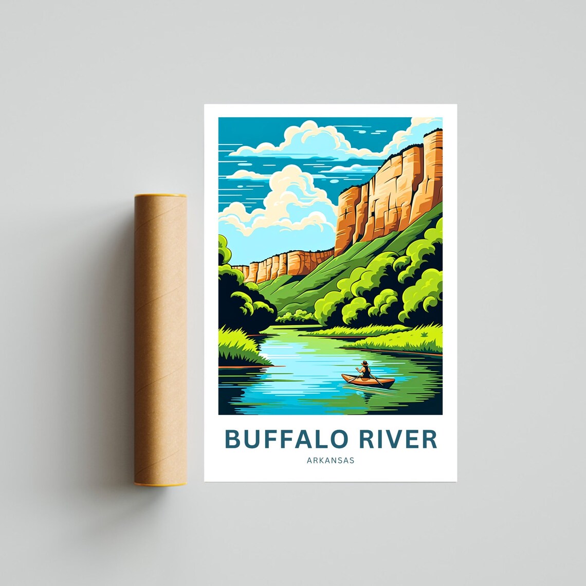 Buffalo River Travel Poster, Arkansas Landscape - Image 4