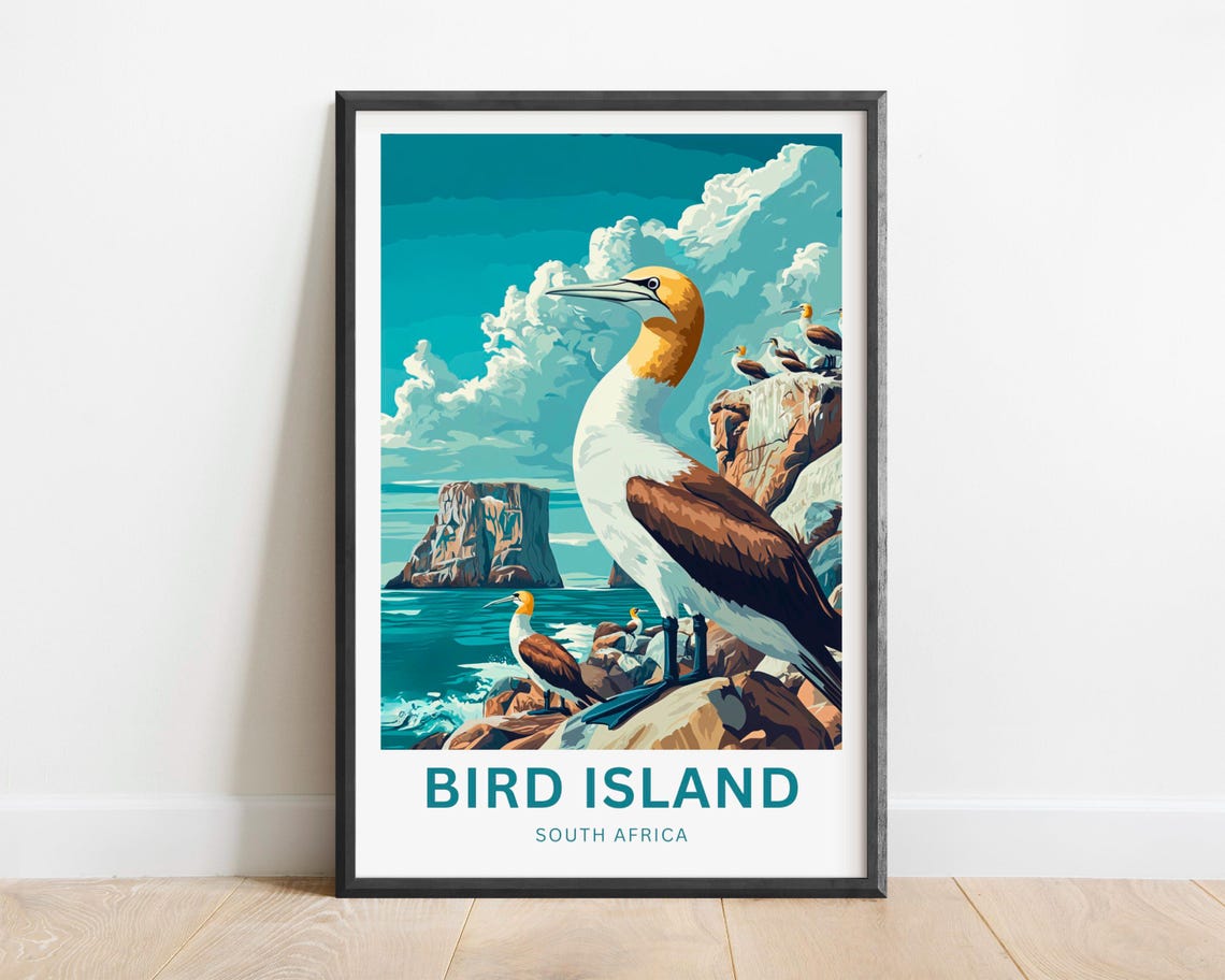 Personalized Bird Island South Africa Cape Gannets Cliffs Poster - Image 4