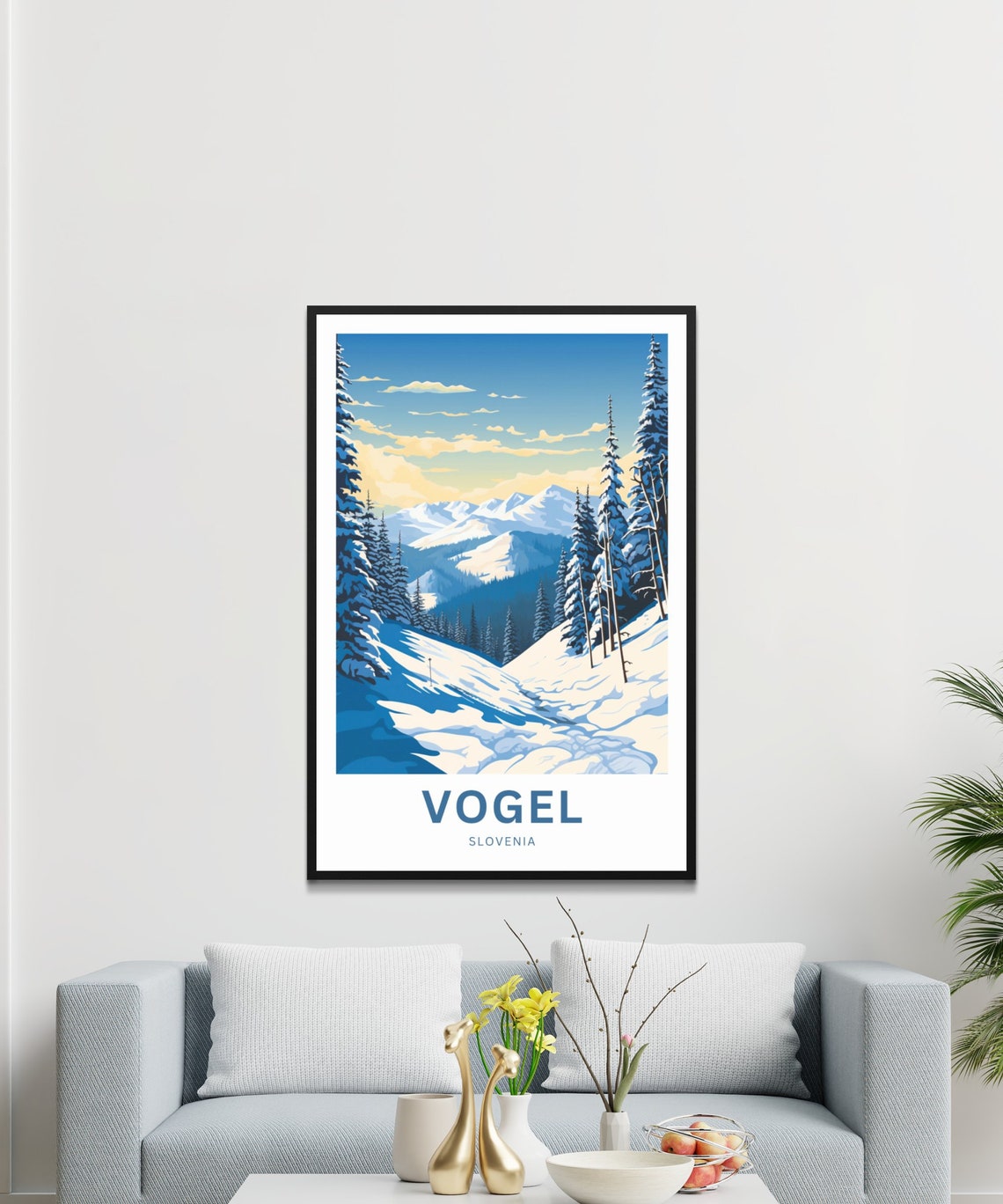 Vogel Slovenia Snowy Pine Forest Mountains Vintage Travel Poster - Image 3