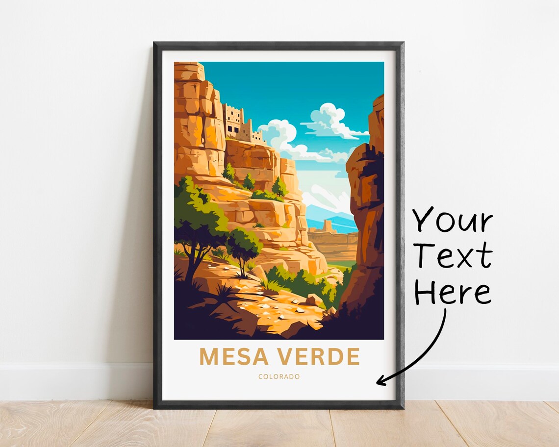 Personalized Mesa Verde Colorado Cliff Dwellings Travel Poster