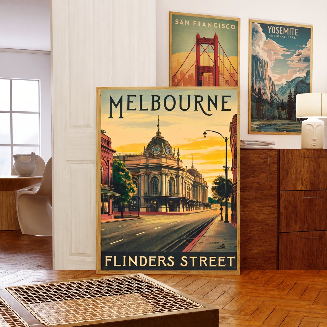 Melbourne Flinders Street Station Vintage Sunset Street Poster - Image 5